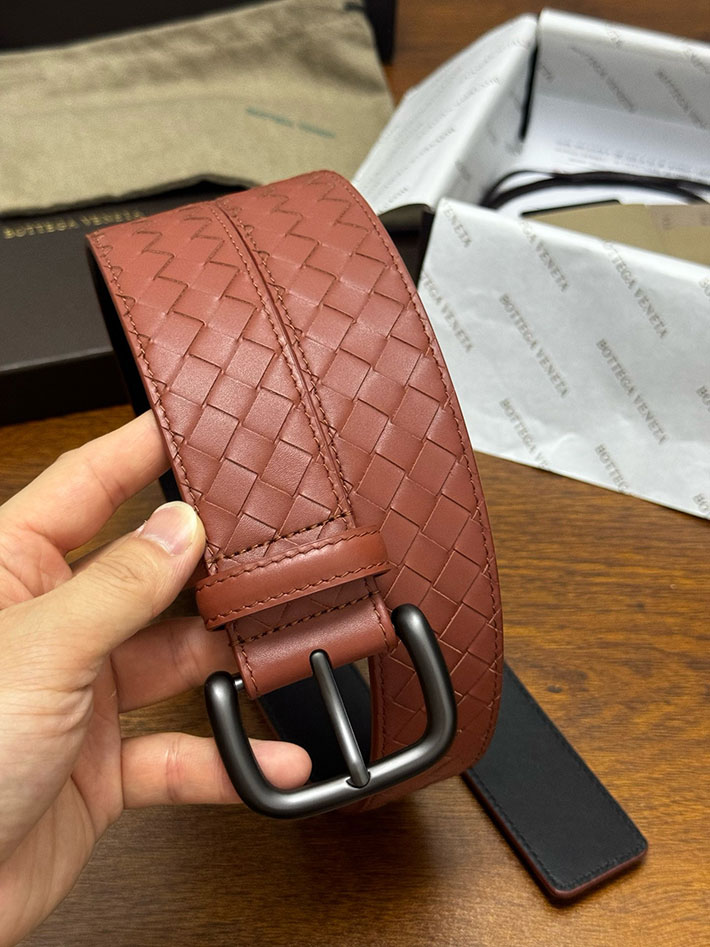 最高級ボッテガヴェネタコピー Bottega Veneta ベルト イントレチャートレザーベルト ブラウン ブラック 2635402 ボッテガ ベルト メンズ - 画像 (4)