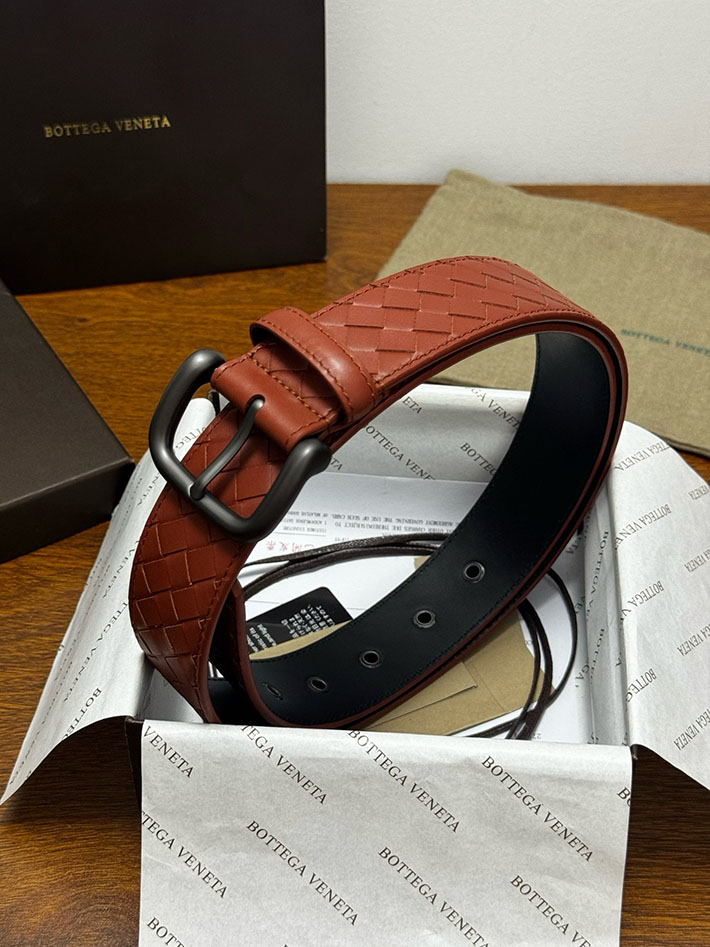 最高級ボッテガヴェネタコピー Bottega Veneta ベルト イントレチャートレザーベルト ブラウン ブラック 2635402 ボッテガ ベルト メンズ - 画像 (3)