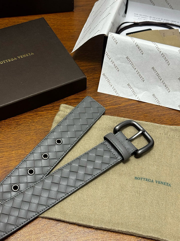 最高級ボッテガヴェネタコピー Bottega Veneta ベルト イントレチャートレザーベルト グレー ブラック 2635405 ボッテガ ベルト ビジネス - 画像 (5)