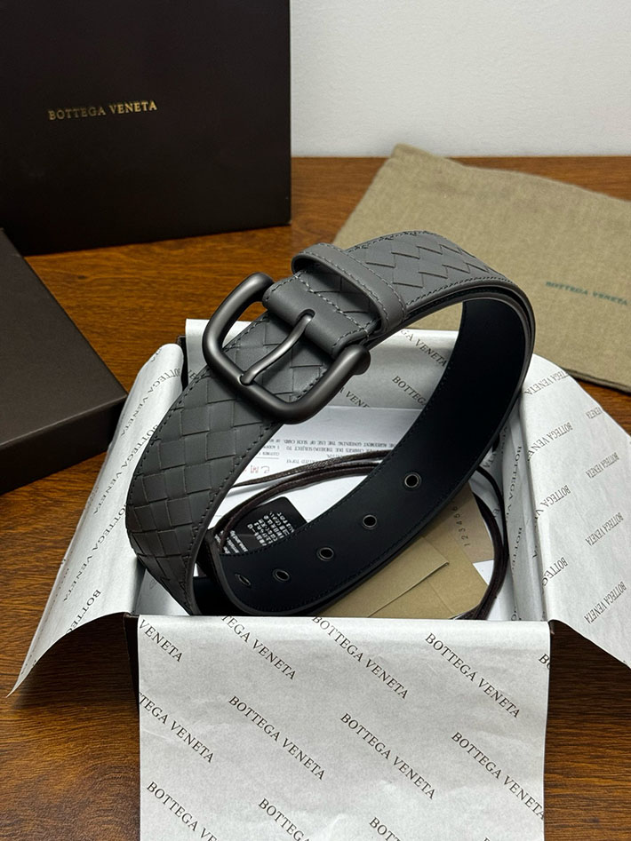 最高級ボッテガヴェネタコピー Bottega Veneta ベルト イントレチャートレザーベルト グレー ブラック 2635405 ボッテガ ベルト ビジネス - 画像 (4)