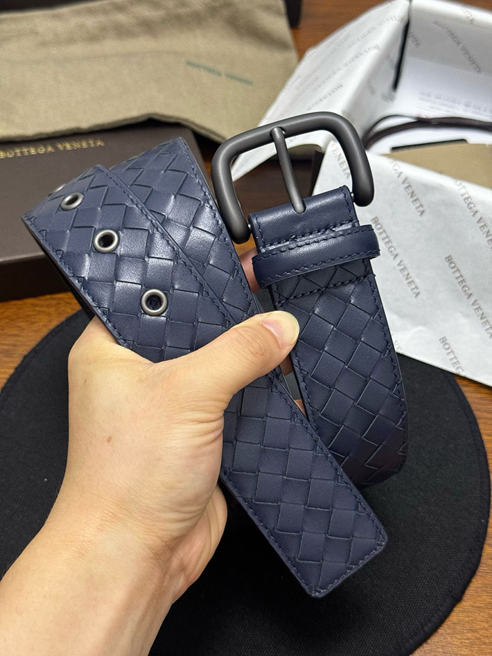 最高級ボッテガヴェネタコピー Bottega Veneta ベルト イントレチャートレザーベルト ネイビー ブラック 2635406 ボッテガ ベルト 人気 - 画像 (6)