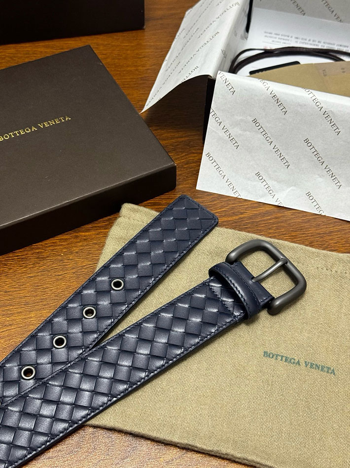 最高級ボッテガヴェネタコピー Bottega Veneta ベルト イントレチャートレザーベルト ネイビー ブラック 2635406 ボッテガ ベルト 人気 - 画像 (5)