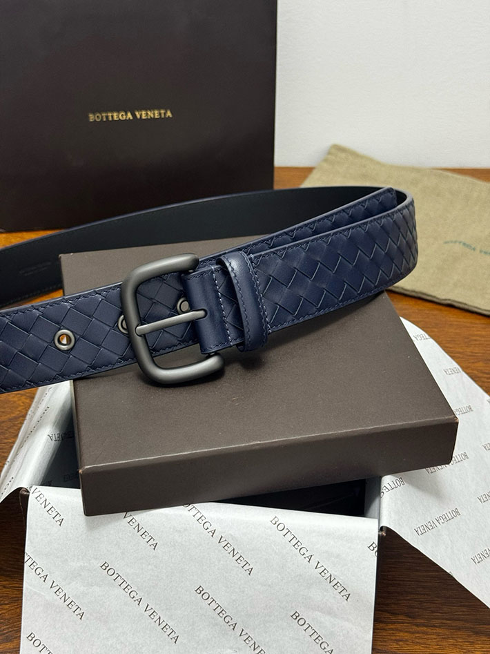 最高級ボッテガヴェネタコピー Bottega Veneta ベルト イントレチャートレザーベルト ネイビー ブラック 2635406 ボッテガ ベルト 人気 - 画像 (2)
