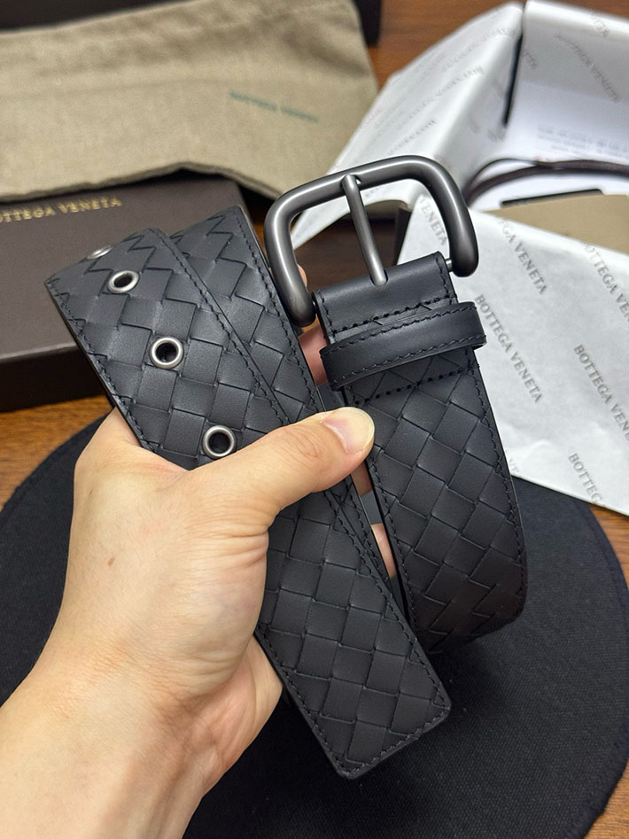 最高級ボッテガヴェネタコピー Bottega Veneta ベルト イントレチャートレザーベルト ブラック 2635407 ボッテガ ベルト リバーシブル - 画像 (6)