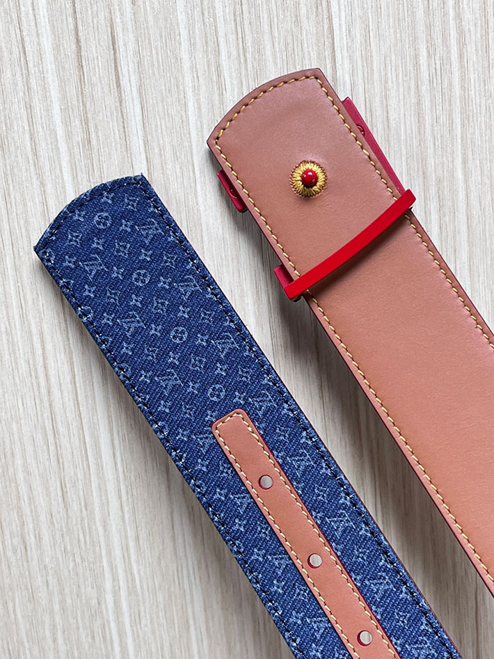 最高級ルイヴィトンスーパーコピー LV ベルト ディメンション モノグラム リフレクティブ デニム 40MM リバーシブル 2635441 ルイヴィトンベルトコピー - 画像 (4)