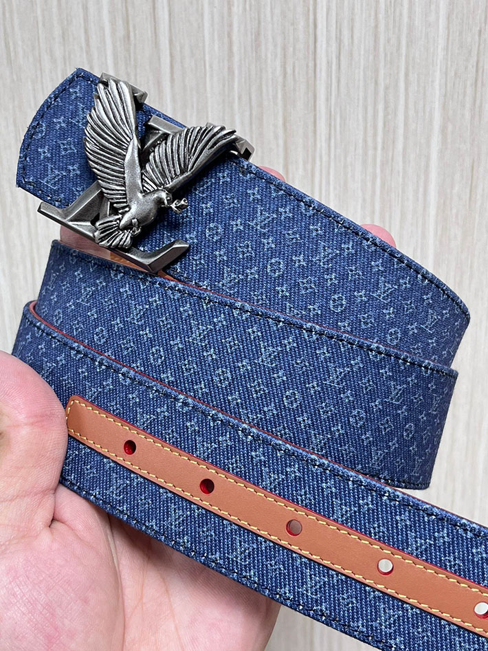 最高級ルイヴィトンスーパーコピー LV ディメンション リフレクティブ デニムベルト 40MM リバーシブル 2635448 ルイヴィトンベルトコピー - 画像 (7)