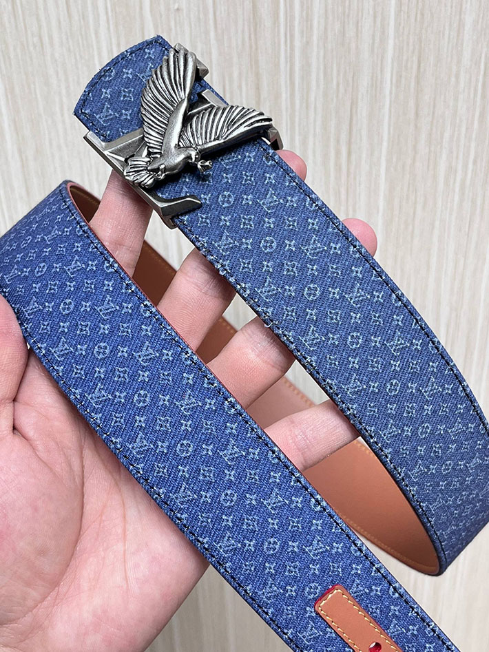 最高級ルイヴィトンスーパーコピー LV ディメンション リフレクティブ デニムベルト 40MM リバーシブル 2635448 ルイヴィトンベルトコピー - 画像 (6)