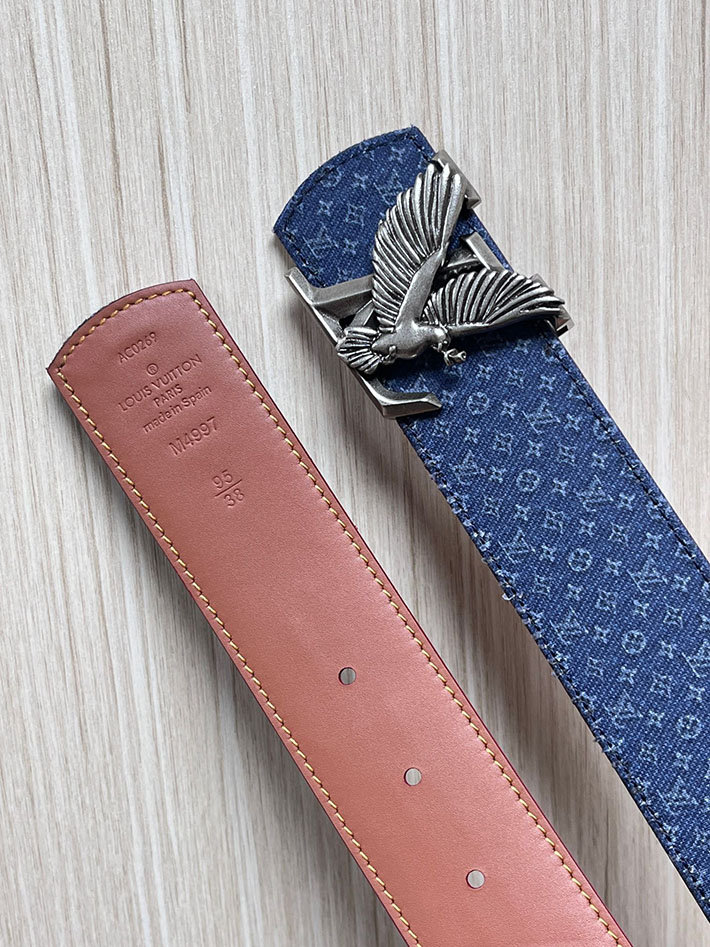 最高級ルイヴィトンスーパーコピー LV ディメンション リフレクティブ デニムベルト 40MM リバーシブル 2635448 ルイヴィトンベルトコピー - 画像 (5)