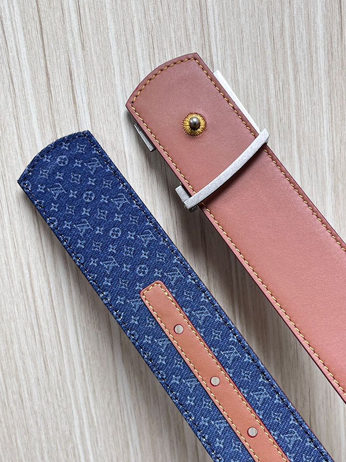 最高級ルイヴィトンスーパーコピー LV ディメンション リフレクティブ デニムベルト 40MM リバーシブル 2635448 ルイヴィトンベルトコピー - 画像 (4)