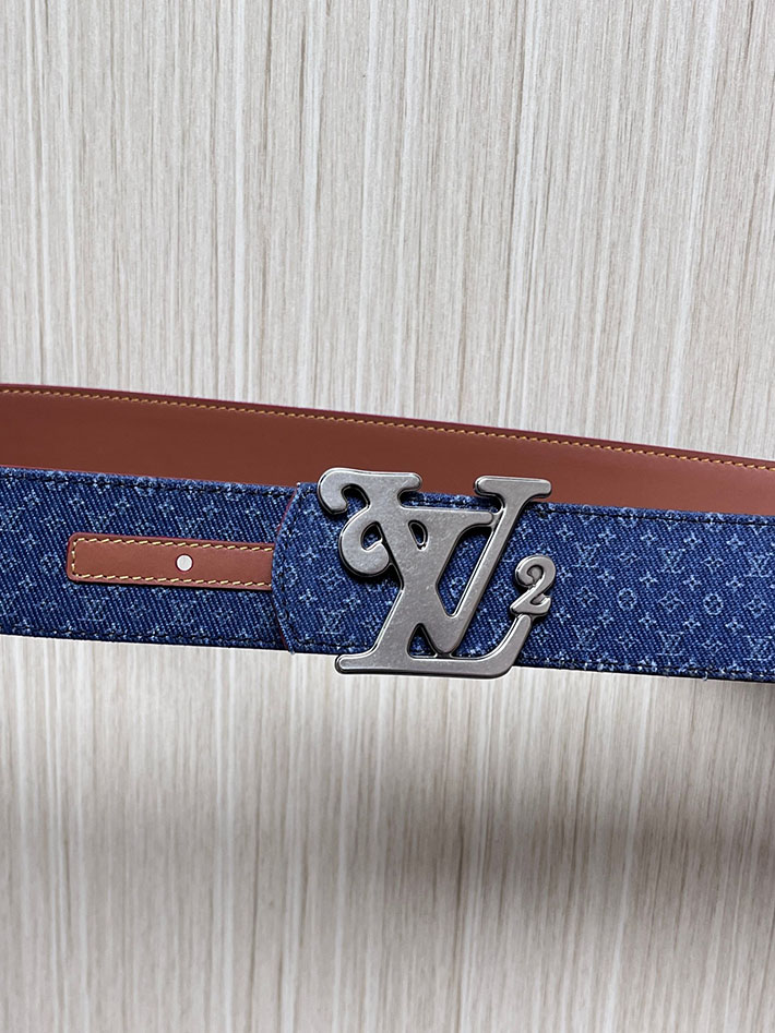最高級ルイヴィトンスーパーコピー LV ディメンション リフレクティブ デニムベルト 40MM リバーシブル 2635451 ヴィトン ベルト メンズ コーデ - 画像 (3)
