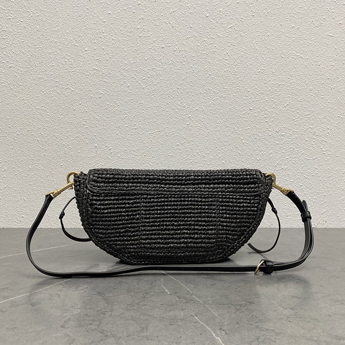 最高級セリーヌスーパーコピー CELINE リトル ハーフムーン ソフト トリオンフ ラフィア&ラムスキン ブラック L10373S09.38NO セリーヌ バッグ アウトレット - 画像 (8)