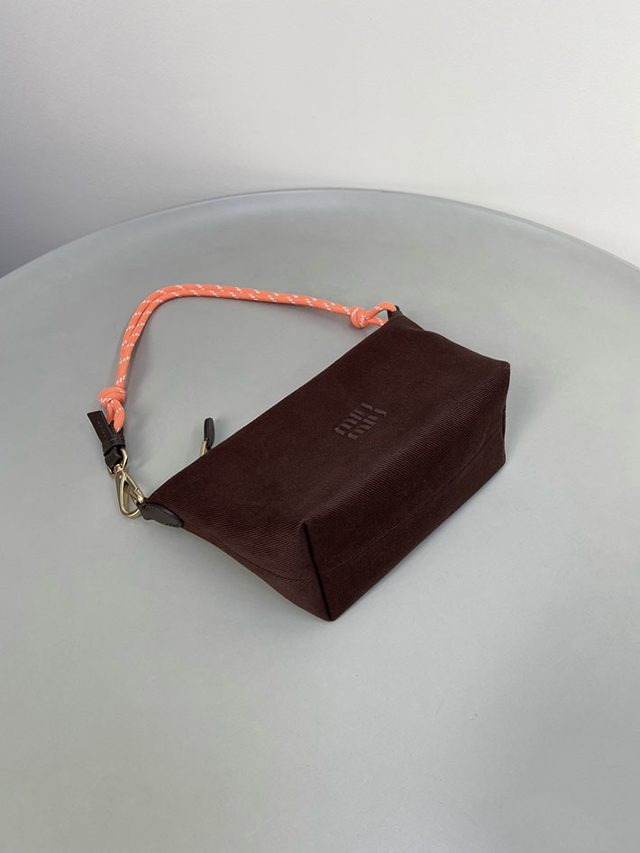 最高級MiuMiuスーパーコピー ミュウミュウ ポーチ ギャバジン ハンドバッグ ココアブラウン×オレンジ 5NE841 2IA7 F0Q1K ミュウミュウ バッグ アウトレット - 画像 (7)