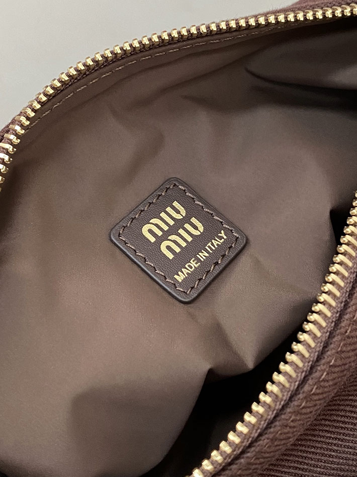 最高級MiuMiuスーパーコピー ミュウミュウ ポーチ ギャバジン ハンドバッグ ココアブラウン×オレンジ 5NE841 2IA7 F0Q1K ミュウミュウ バッグ アウトレット - 画像 (2)
